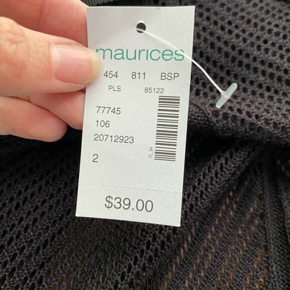 Maurices NWT Women's Plus 2X Boho Lightweight Open Knit Back Hi Lo Knit Cardigan - Picture 7 of 11